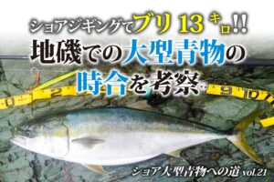 ショアジギングでブリ13㌔!! 地磯での大型青物の時合を考察